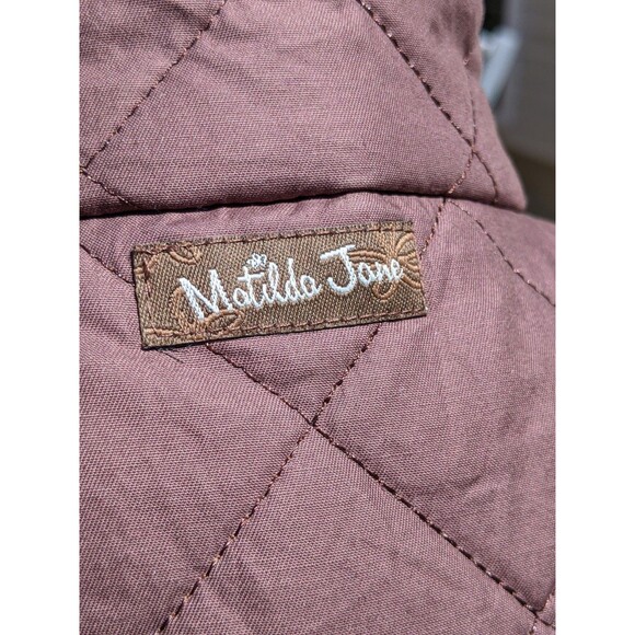 Matilda Jane Sydney Reversible Quilted Puffer Vest Brown Floral Corduroy Sz S - Picture 6 of 15